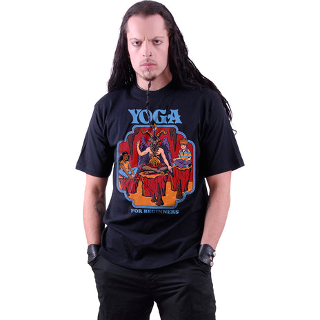 STEVEN RHODES - YOGA FOR BEGINNERS - Front Print T-Shirt Schwarz