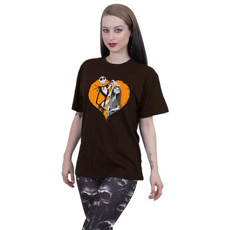 NIGHTMARE BEFORE CHRISTMAS - ORANGE HEART - T-Shirt Schokolade