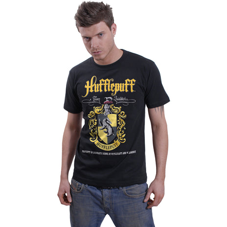 HARRY POTTER - HUFFLEPUFF CREST - Front Print T-Shirt Schwarz