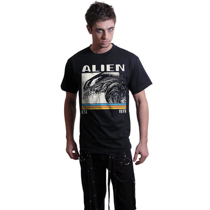 ALIEN - RETRO BARS - Front Print T-Shirt Schwarz