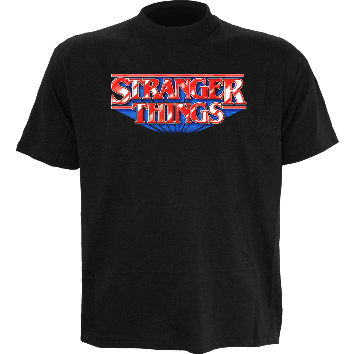 STRANGER THINGS - RETRO LOGO - Front Print T-Shirt Schwarz