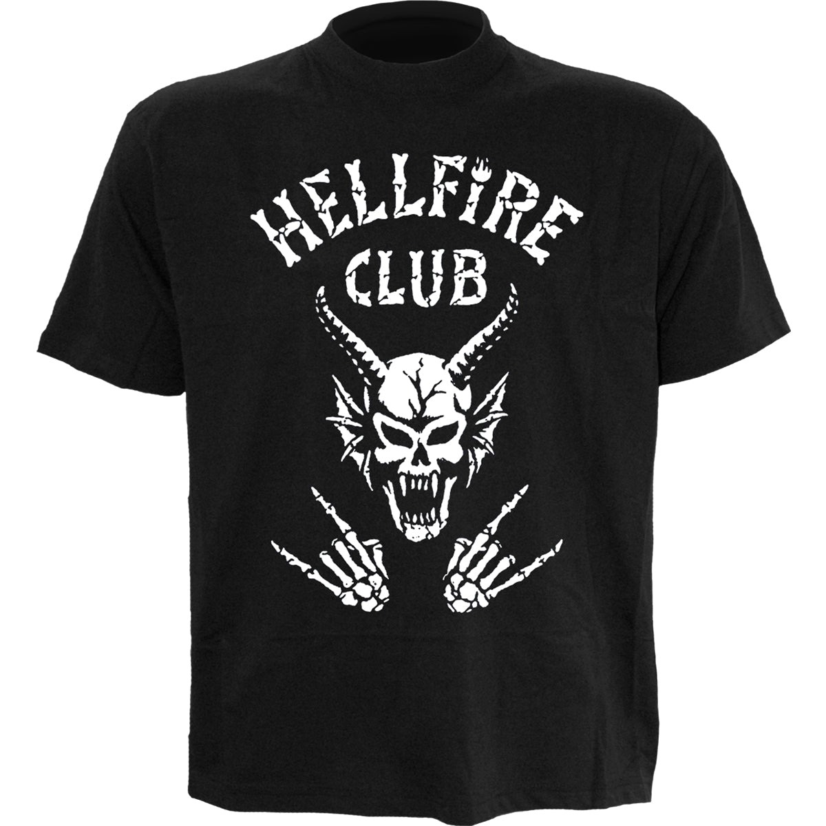 STRANGER THINGS - HFC CLUB - Front Print T-Shirt Schwarz