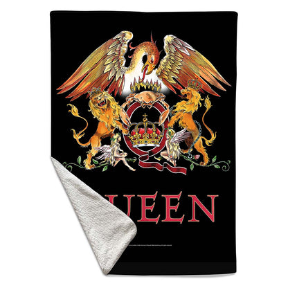 Rocksax Queen Sherpa Fleece Blanket - Crest