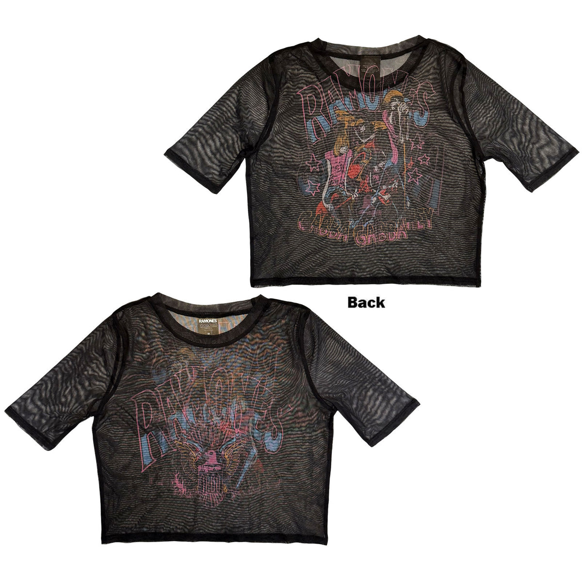 RAMONES - GRAFFITI ILLUSTRATION - Ladies Crop Top Black