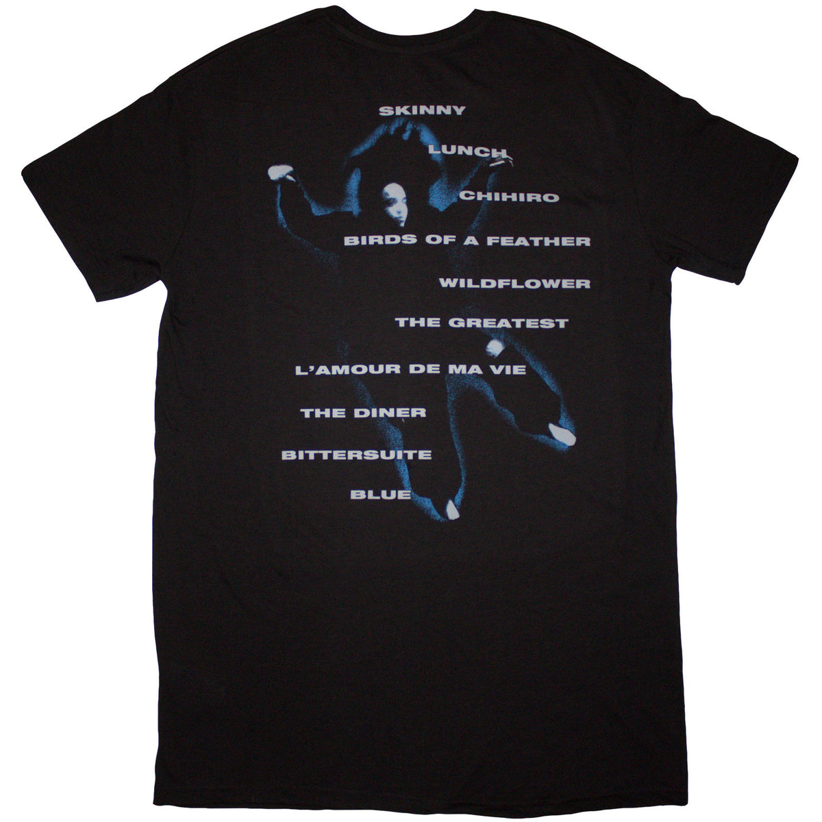 BILLIE EILISH - HMHAS TRACKLIST - T-Shirt Dress Black (Back Print)