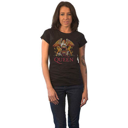 QUEEN - CLASSIC CREST - Ladies T-Shirt Black