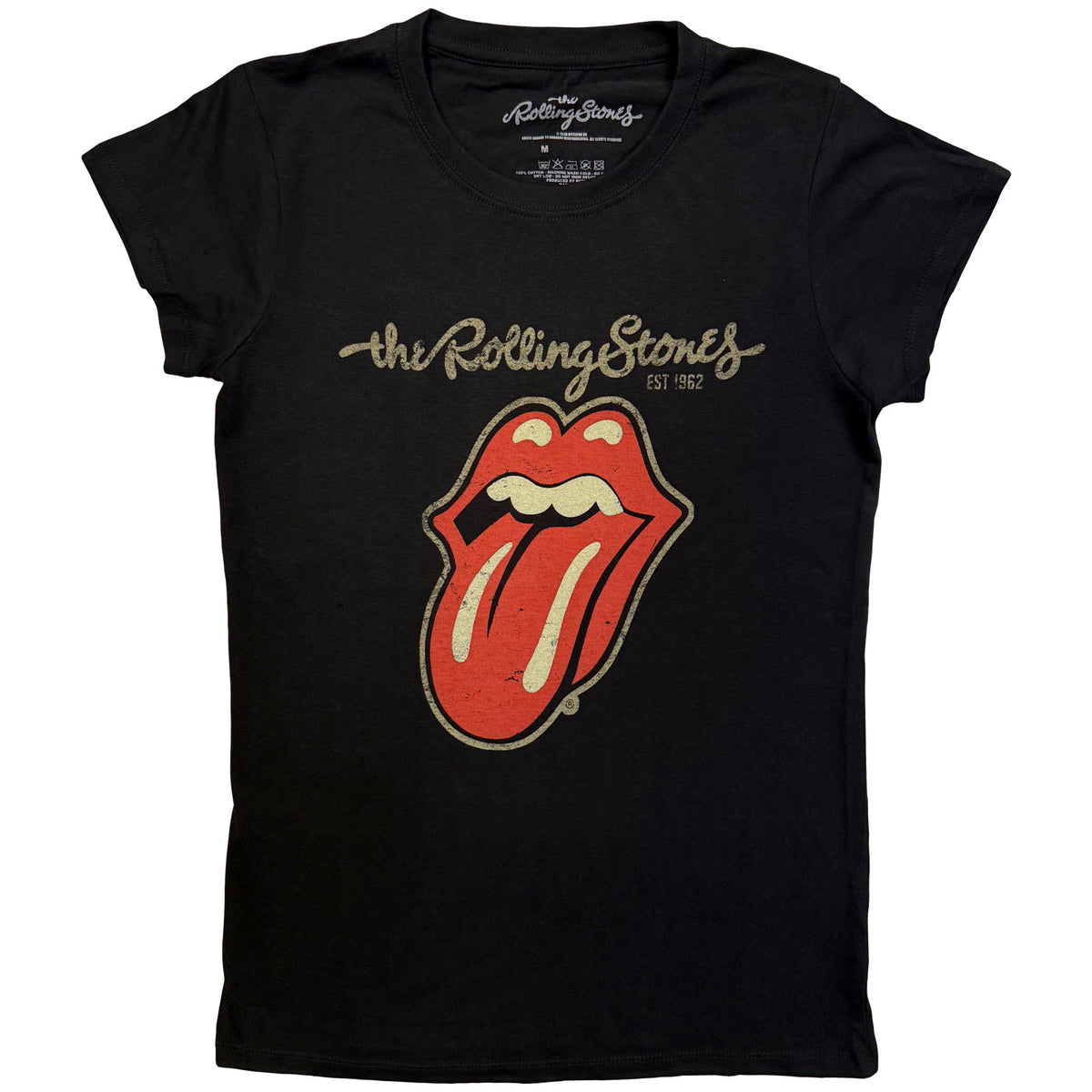 THE ROLLING STONES - PLASTERED TONGUE - Ladies T-Shirt Black