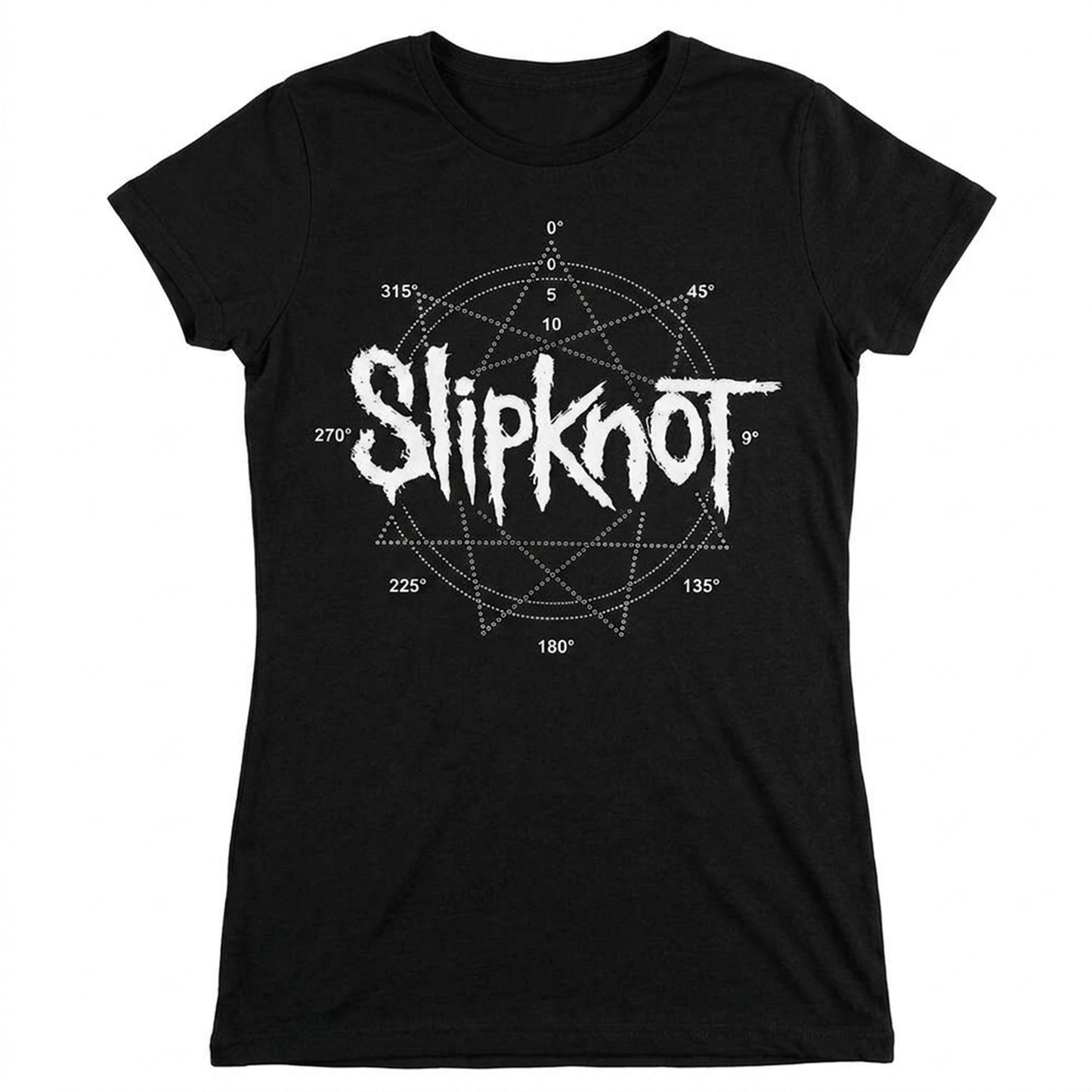 SLIPKNOT - LOGO STAR - Ladies T-Shirt Black (Embellished)