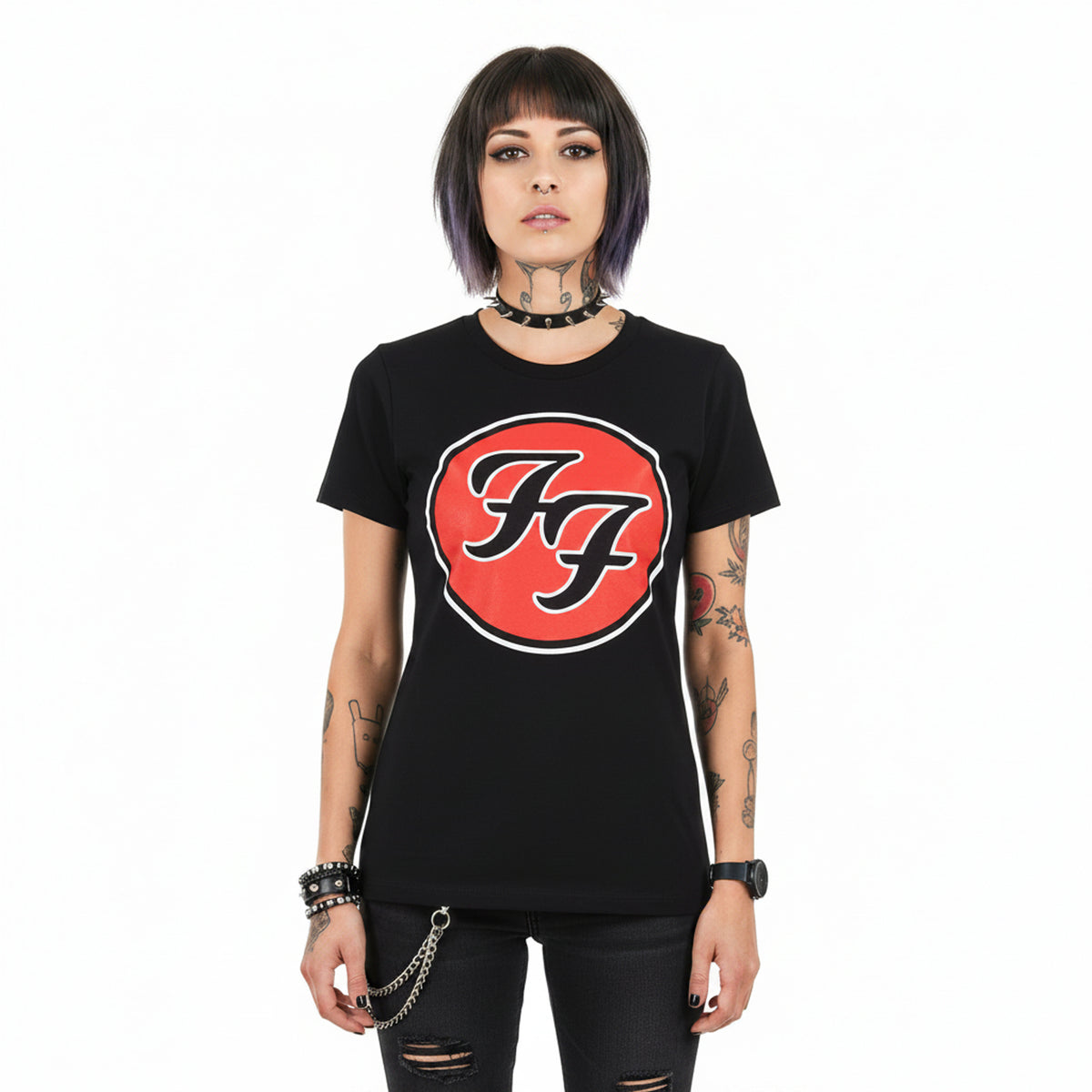 FOO FIGHTERS - FF LOGO - Ladies T-Shirt Black