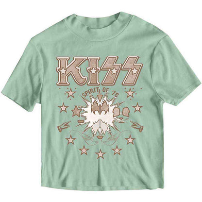 KISS - SPIRIT OF '76 - Crop Top Green