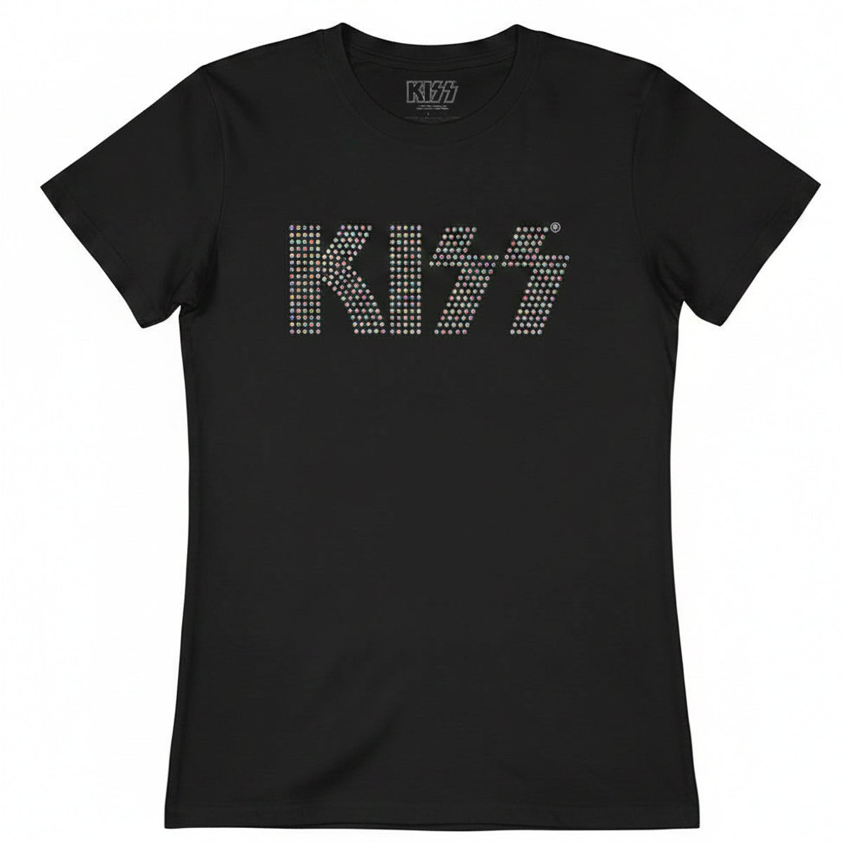 KISS - LOGO - Ladies T-Shirt Black (Embellished)