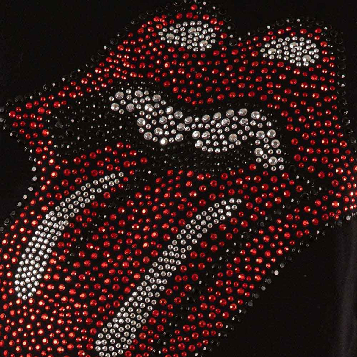 THE ROLLING STONES - CLASSIC TONGUE - Ladies T-Shirt Black (Embellished)