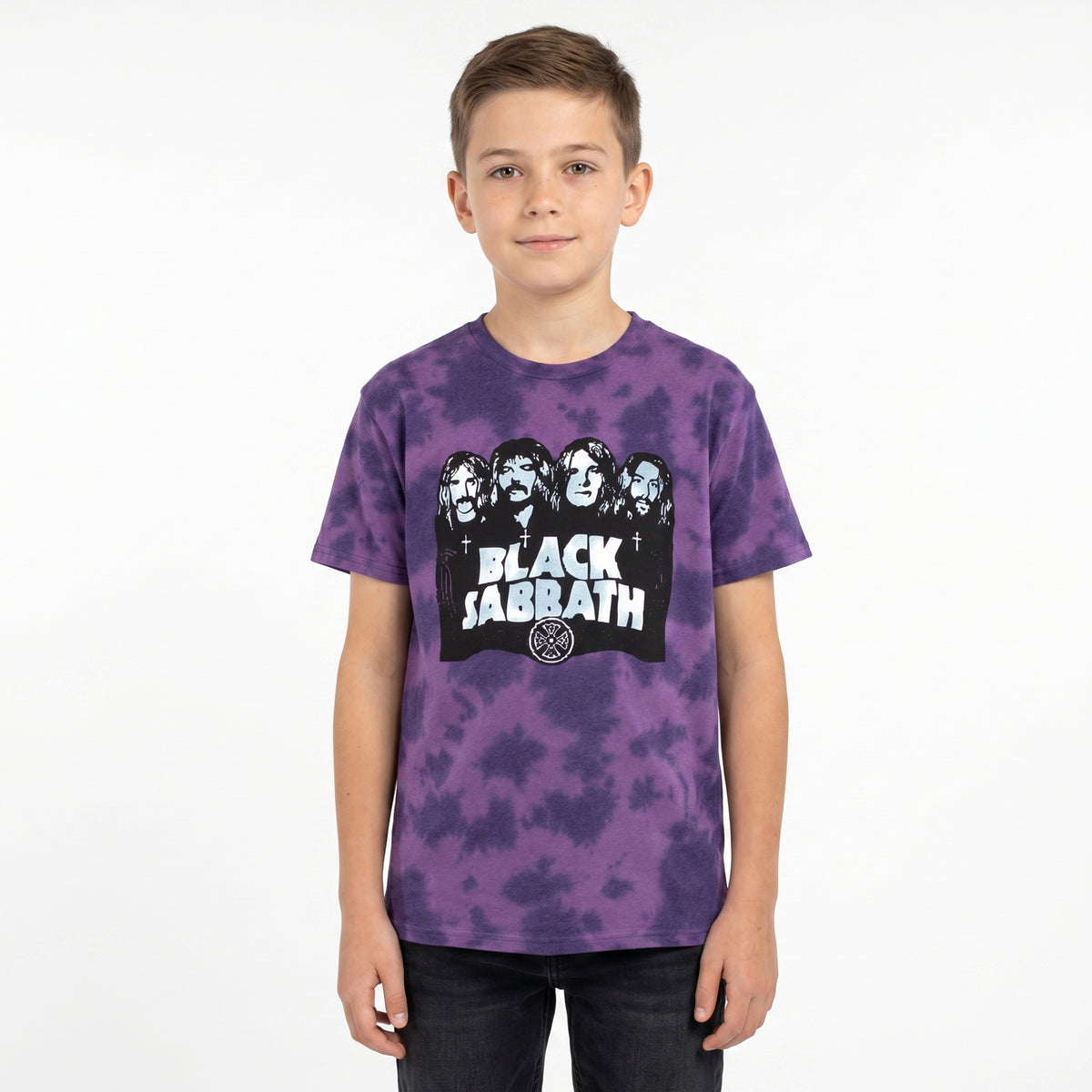 BLACK SABBATH - BAND & LOGO - Kids T-Shirt Purple (Wash Collection)