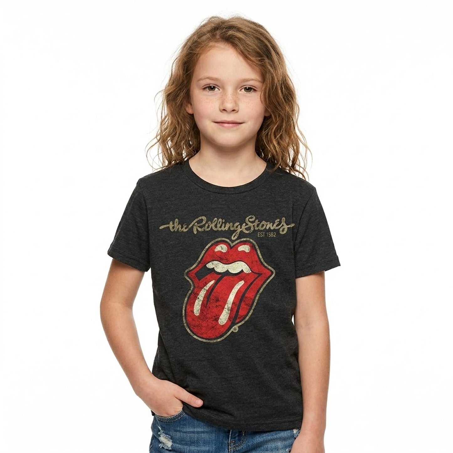 THE ROLLING STONES - PLASTERED TONGUE - Kids T-Shirt Black
