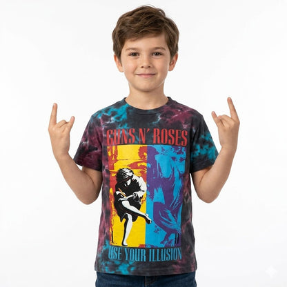 GUNS N ROSES - USE YOUR ILLUSION - Kids T-Shirt Blue (Wash Collection)