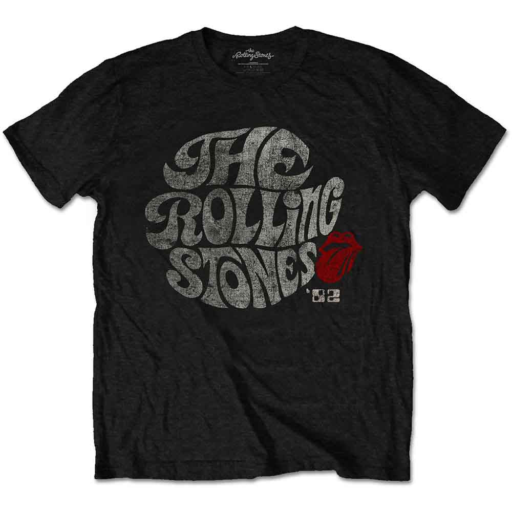 THE ROLLING STONES - SWIRL LOGO '82 - T-Shirt Black
