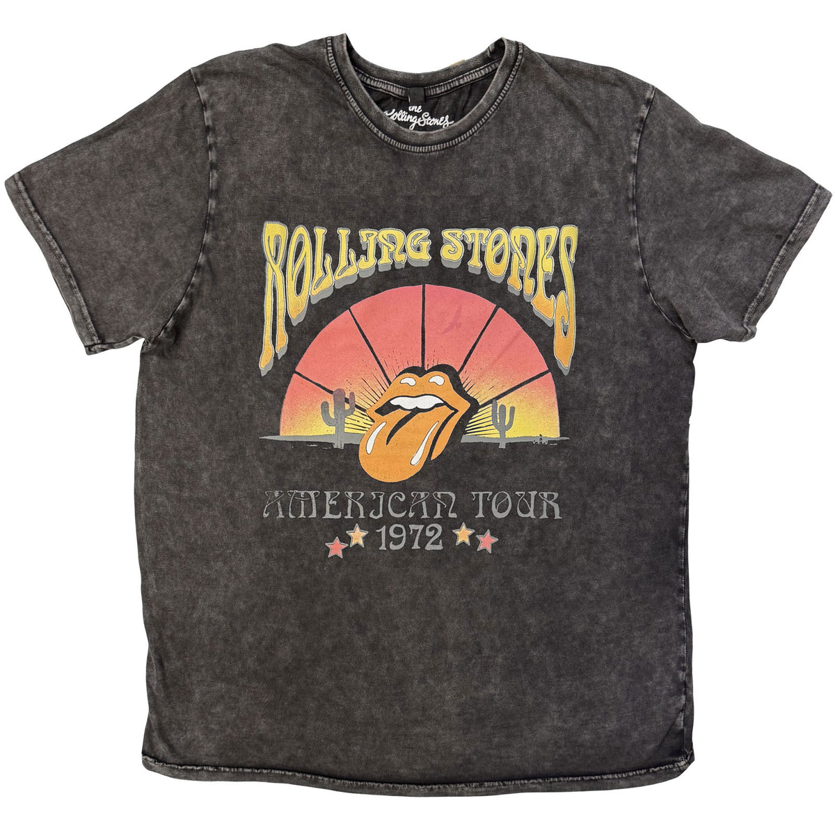 THE ROLLING STONES - DESERT '72 - Stone Wash T-Shirt Grey