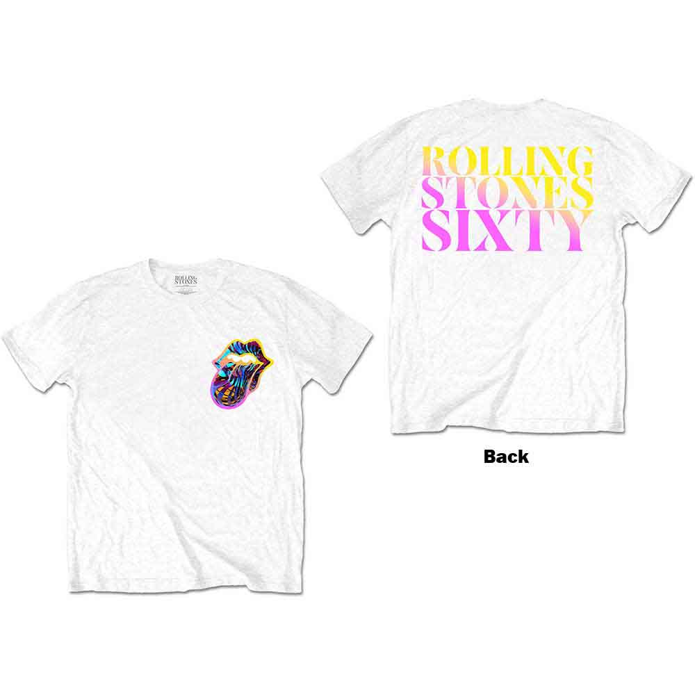 THE ROLLING STONES - SIXTY GRADIENT TEXT - T-Shirt White