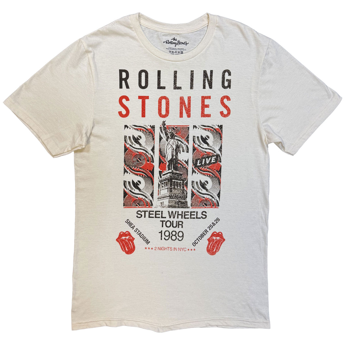 THE ROLLING STONES - STEEL WHEELS TOUR 1989 - T-Shirt Natural