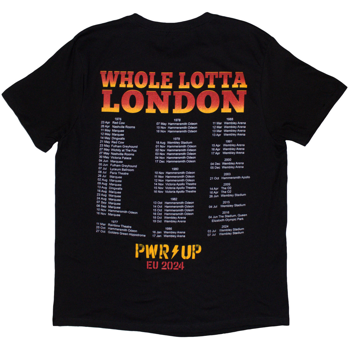 AC/DC - WHOLE LOTTA LONDON PWR-UP EU TOUR '24 - T-Shirt Black (Back Print & Ex-Tour)