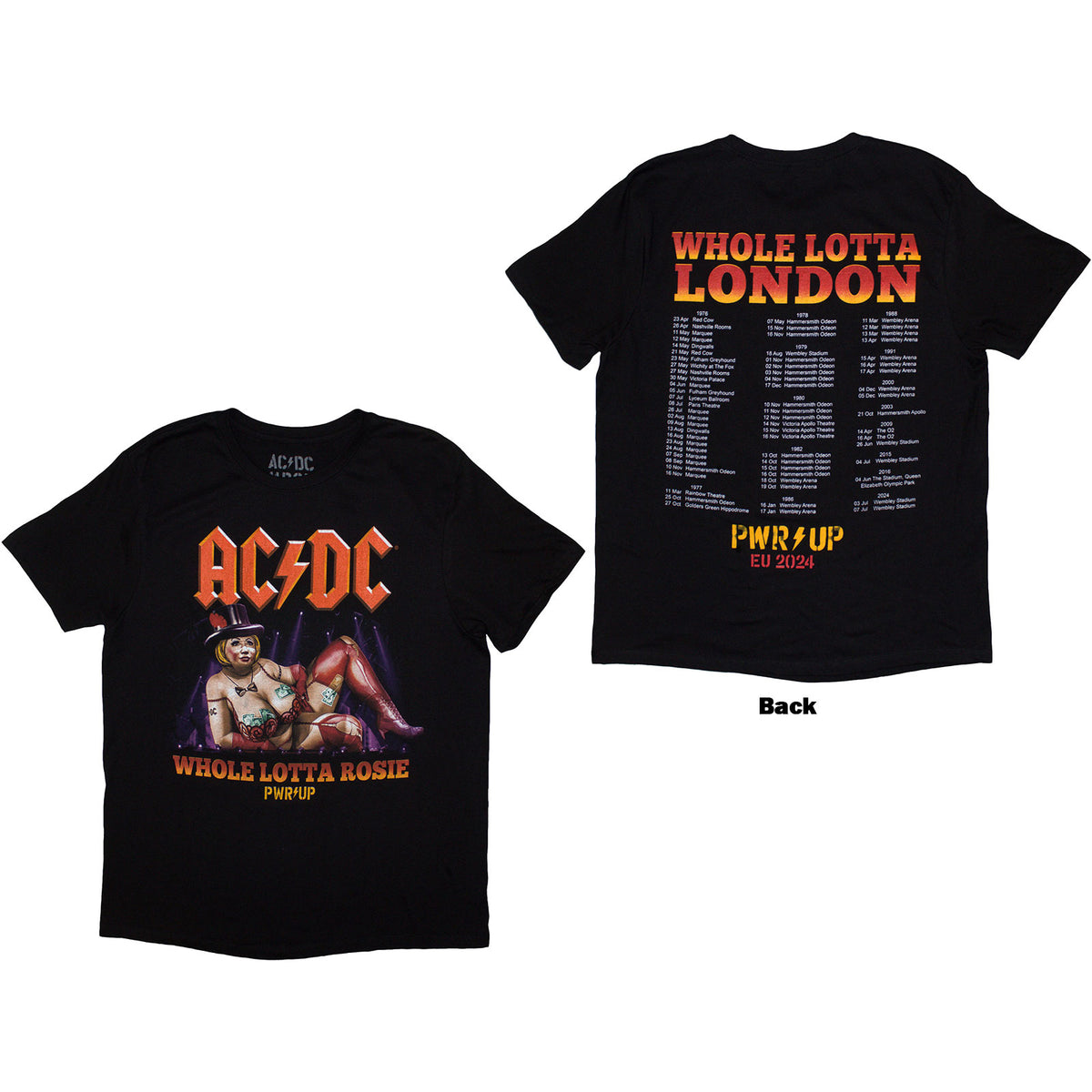 AC/DC - WHOLE LOTTA LONDON PWR-UP EU TOUR '24 - T-Shirt Black (Back Print & Ex-Tour)