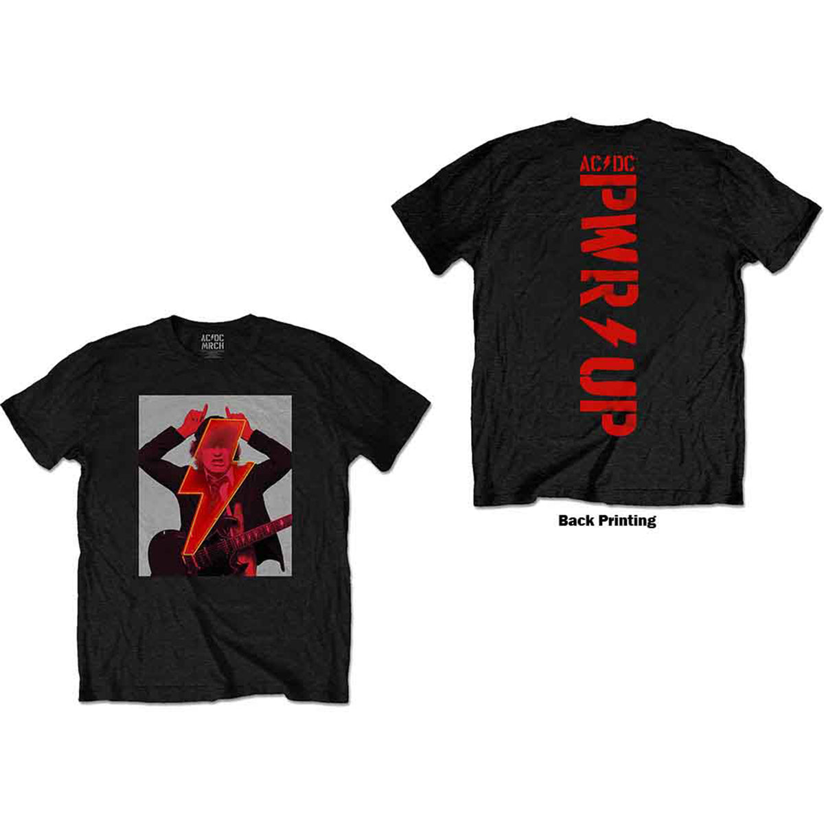 AC/DC - ANGUS FINGER HORNS - T-Shirt Black (Back Print)