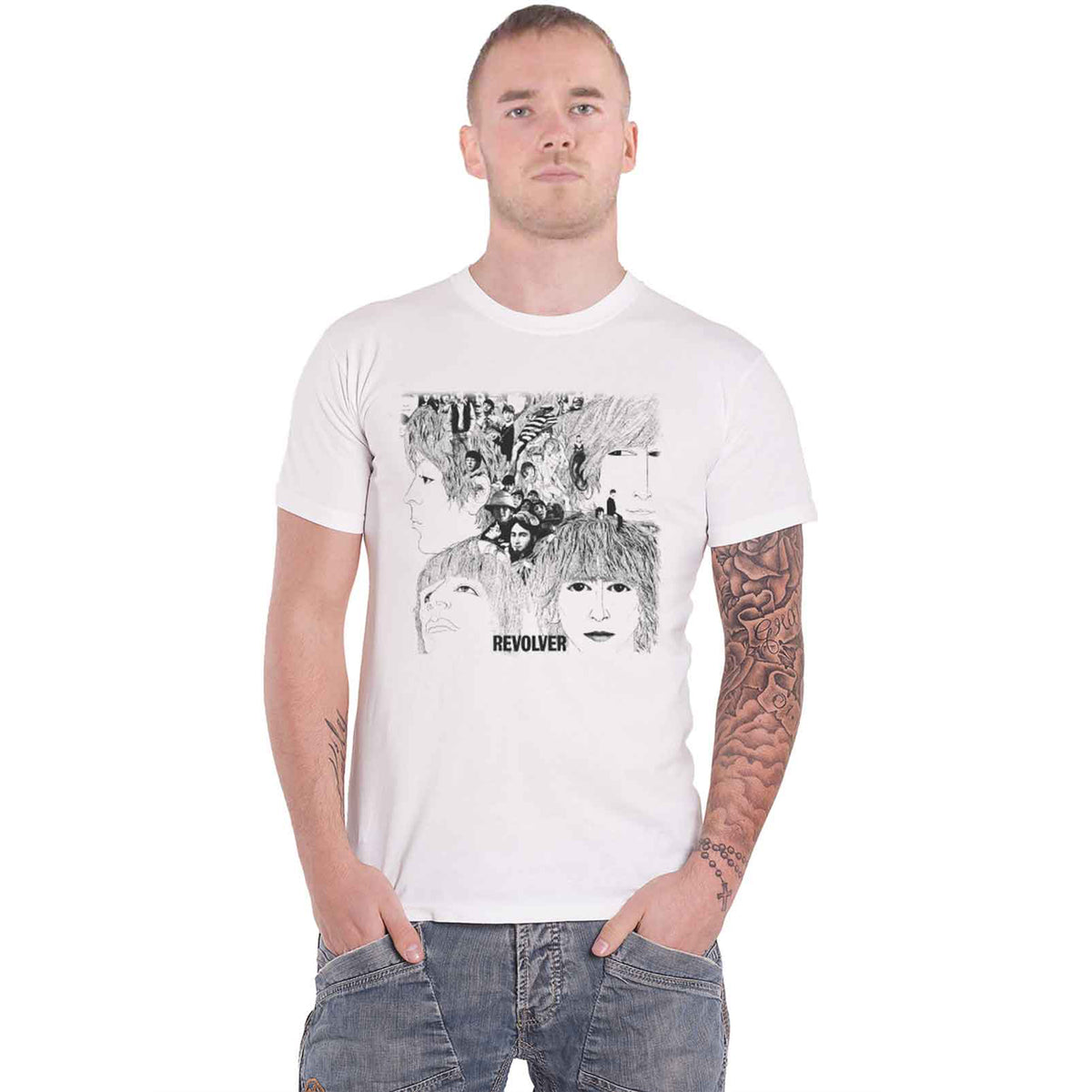 BEATLES, THE - REVOLVER ALBUM COVER - T-Shirt White
