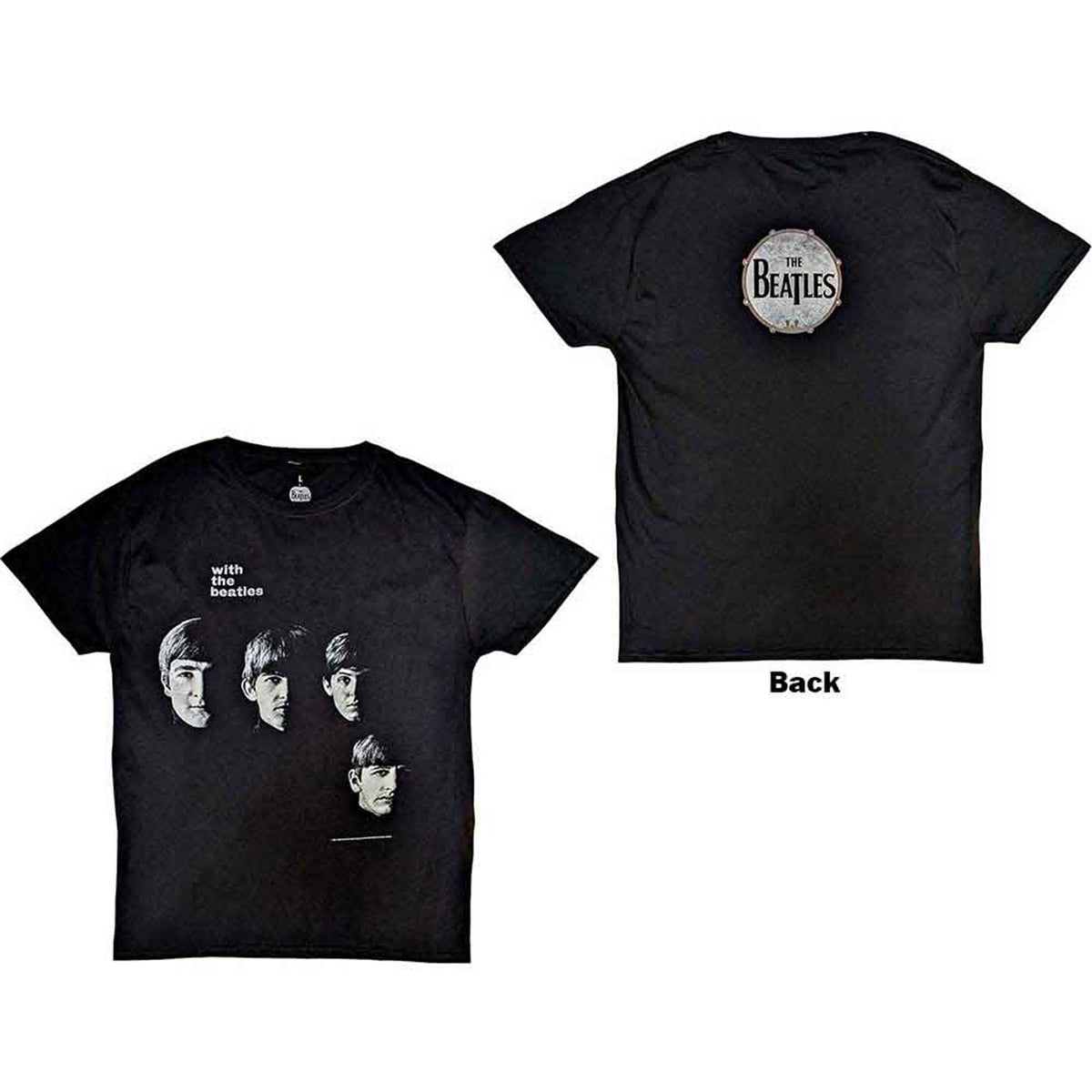 BEATLES, THE - VINTAGE WITH THE BEATLES - T-Shirt Black (Back Print)
