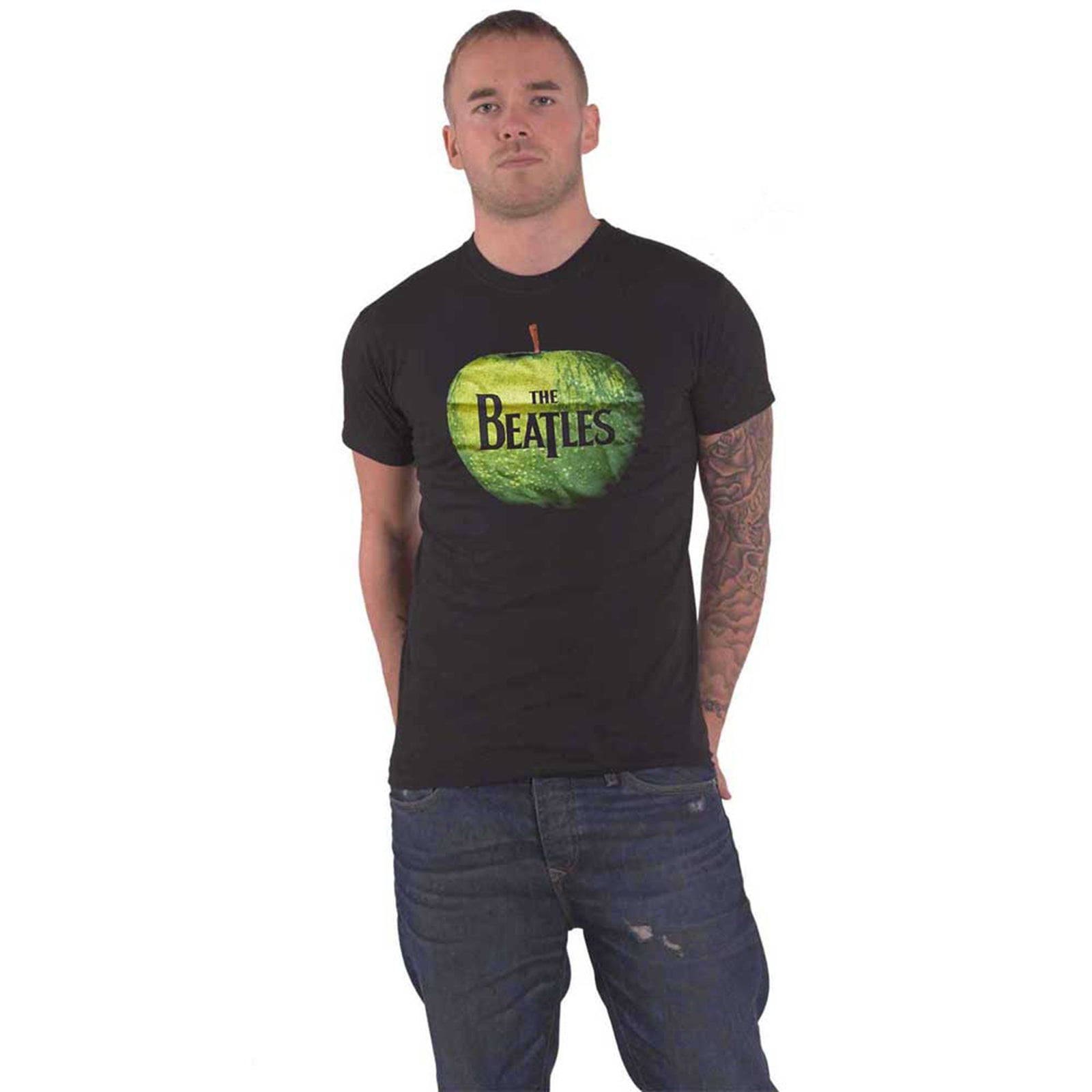 BEATLES, THE - APPLE LOGO - T-Shirt Schwarz
