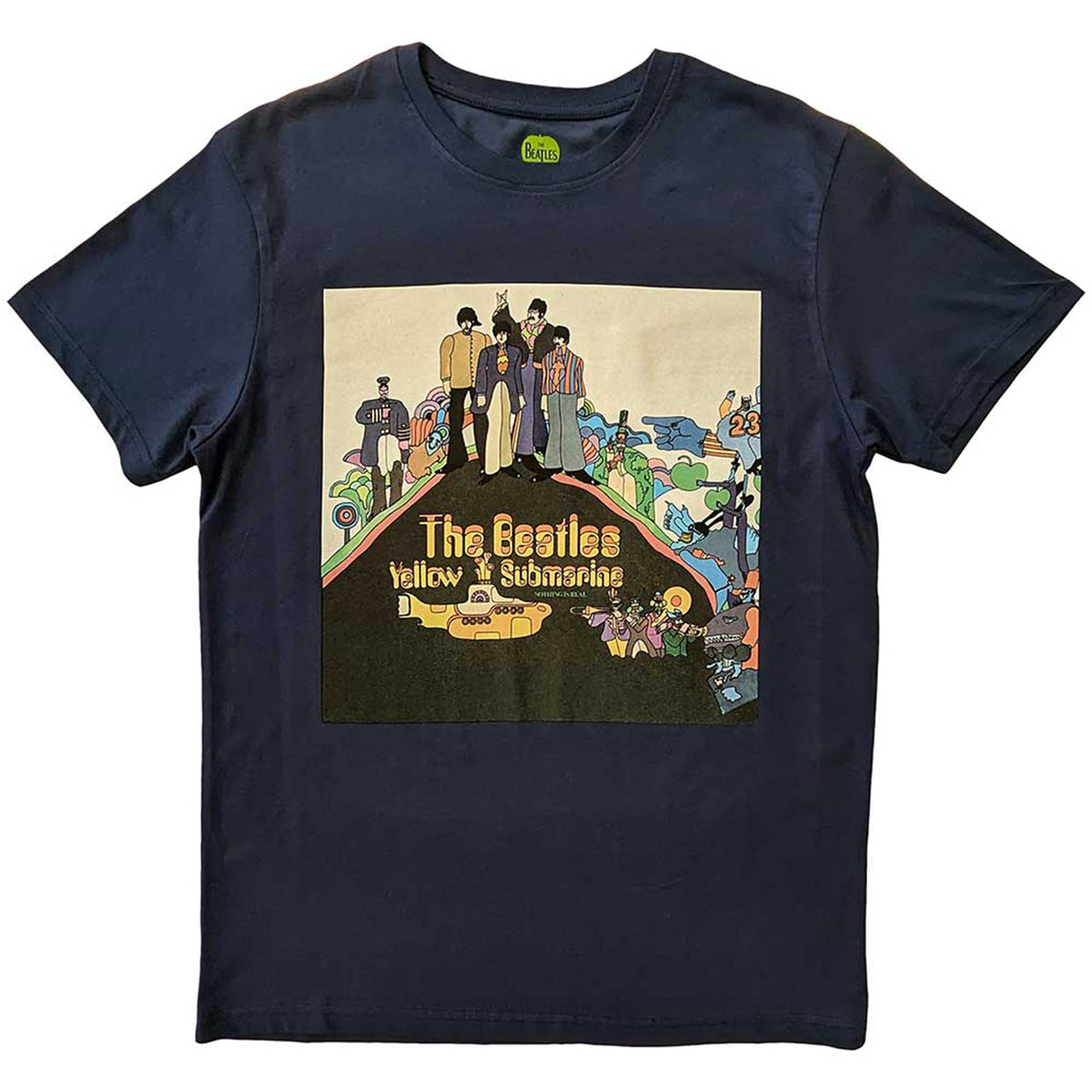 BEATLES, THE - YELLOW SUBMARINE ALBUM COVER - T-Shirt Blue