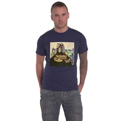 BEATLES, THE - YELLOW SUBMARINE ALBUM COVER - T-Shirt Blue