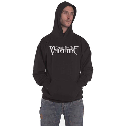 BULLET FOR MY VALENTINE - LOGO & RAVEN - Pullover Hoodie Black (Back Print)