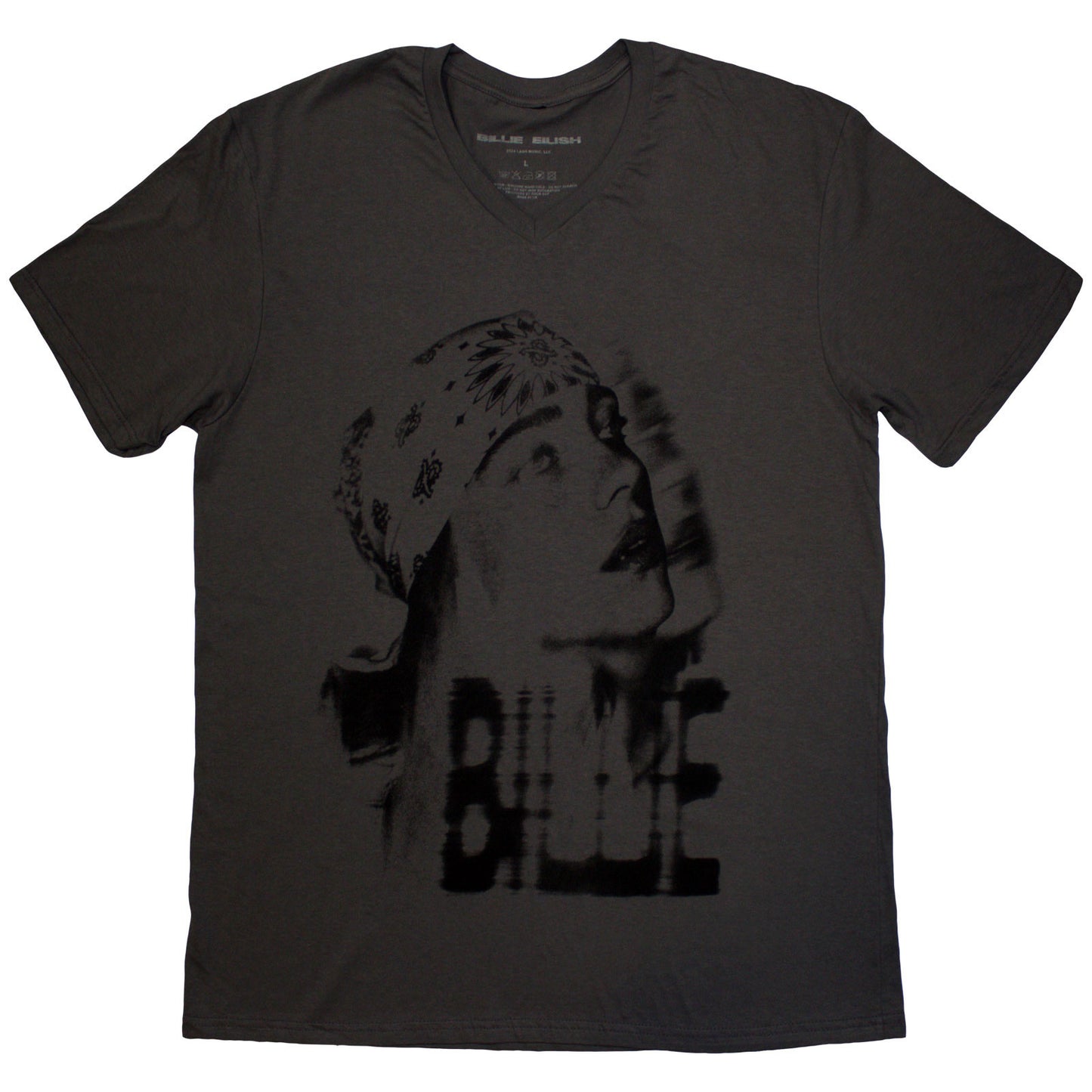 BILLIE EILISH - TONAL BANDANA PHOTO - T-Shirt Grey