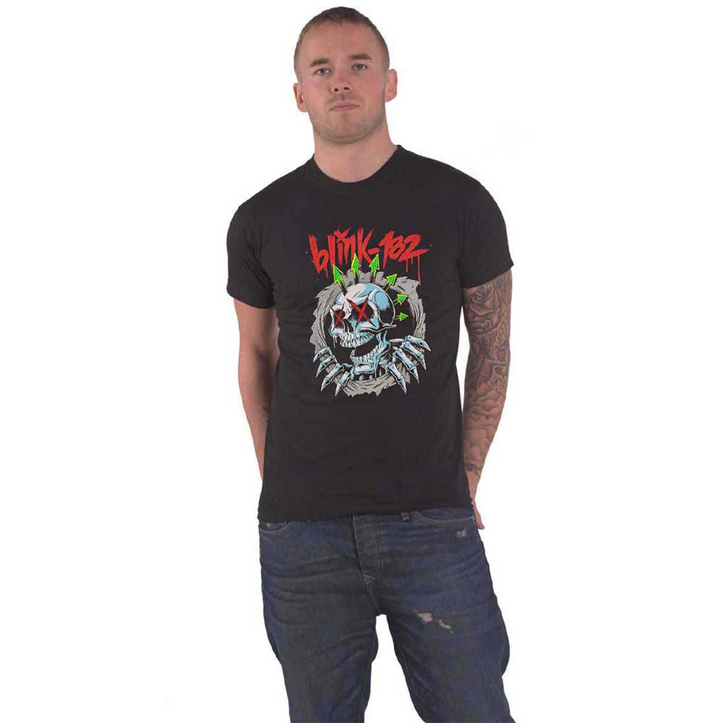 BLINK-182 - SIX ARROW SKULL - T-Shirt Black