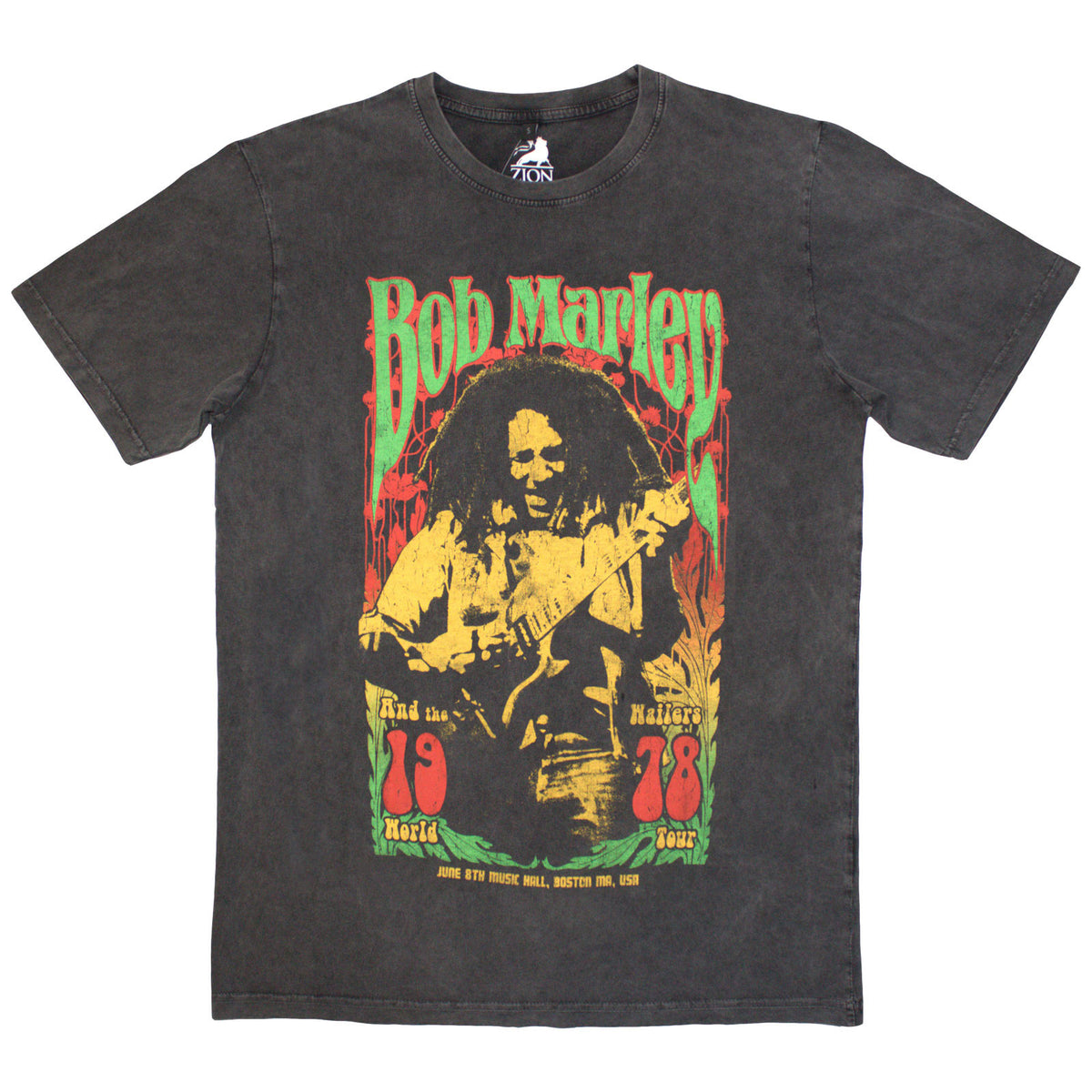 BOB MARLEY - 1978 - Stone Wash T-Shirt Grey