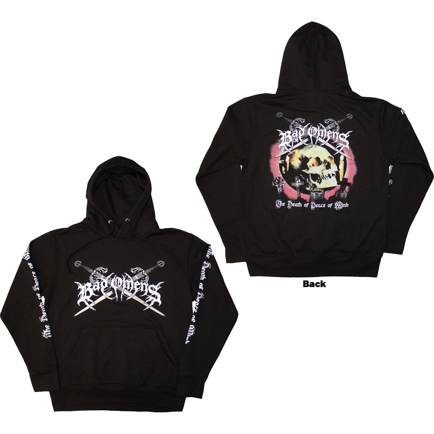 BAD OMENS - SKULL AND CANDLES - Pullover Hoodie Black (Back Print)