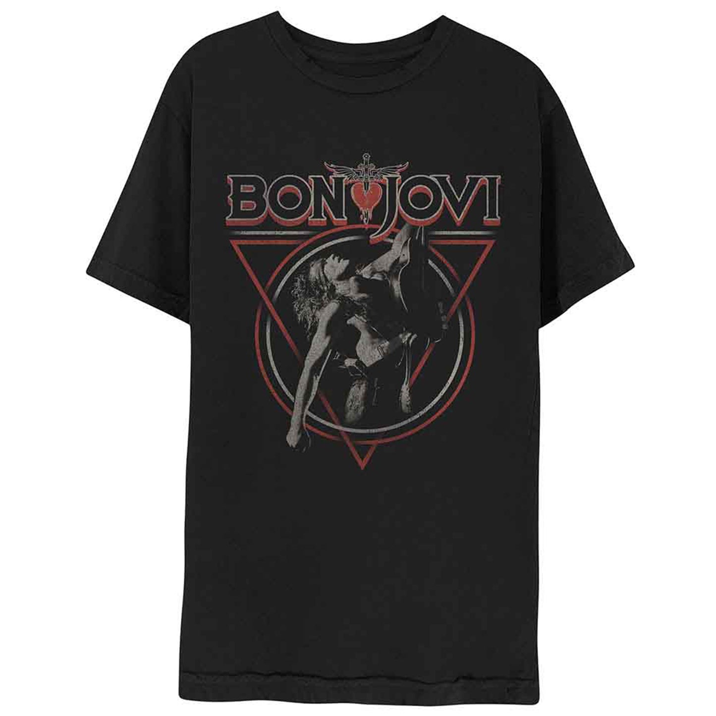 BON JOVI - TRIANGLE OVERLAP - T-Shirt Black