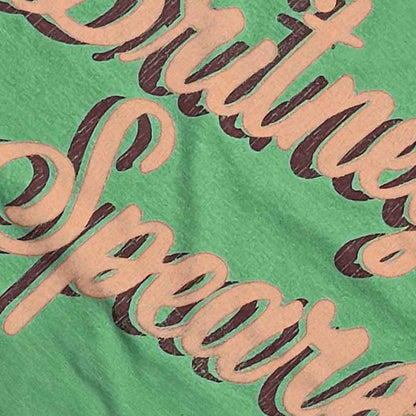 BRITNEY SPEARS - RETRO TEXT - Ringer T-Shirt Green