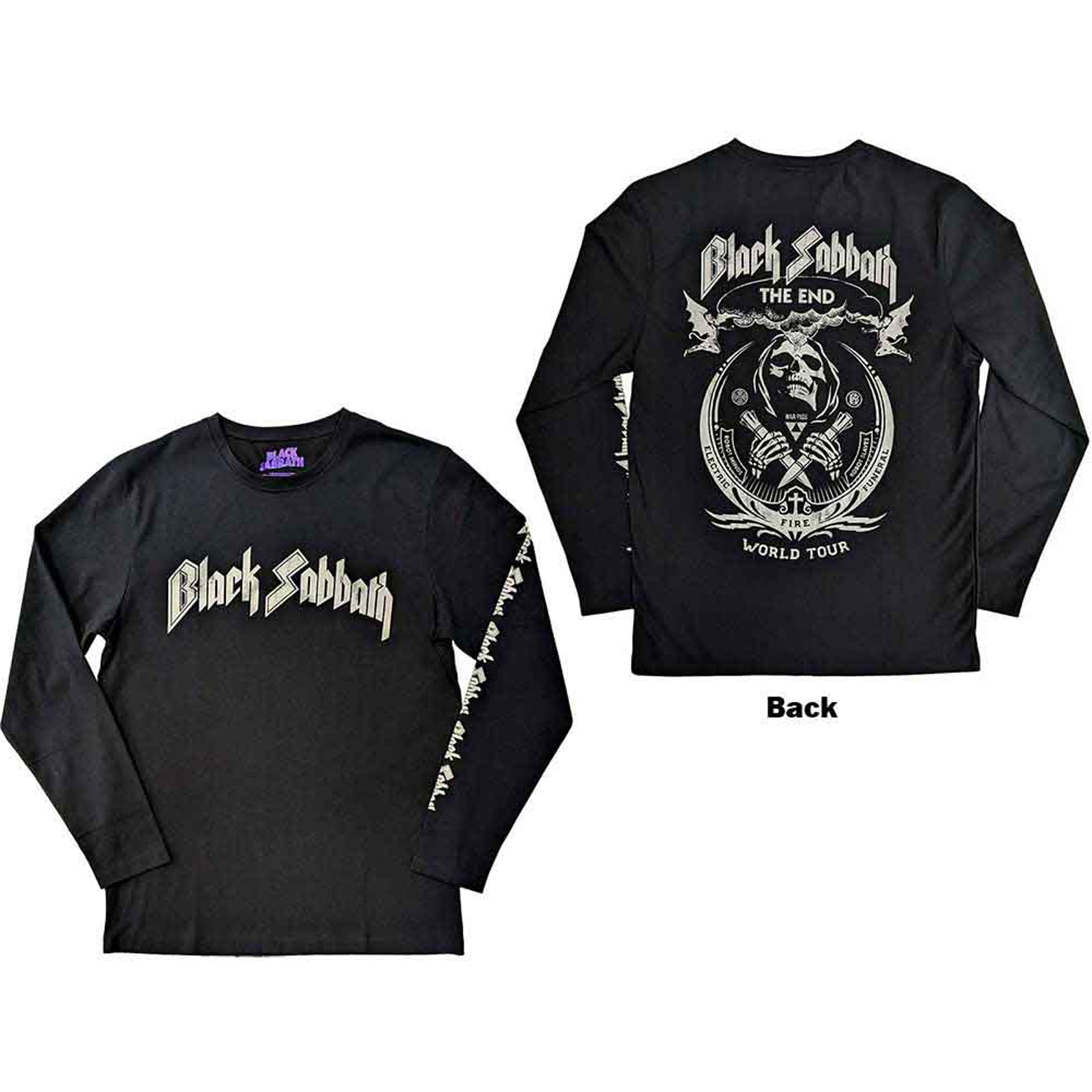 BLACK SABBATH - THE END MUSHROOM CLOUD - Long Sleeve T-Shirt Black (Back & Sleeve Print)