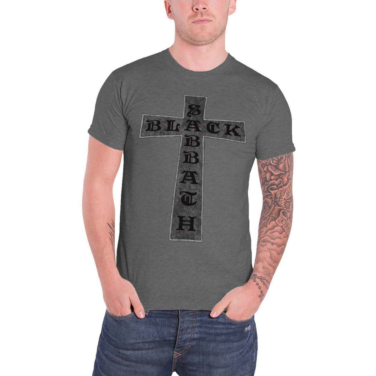 BLACK SABBATH - CROSS - T-Shirt Grey