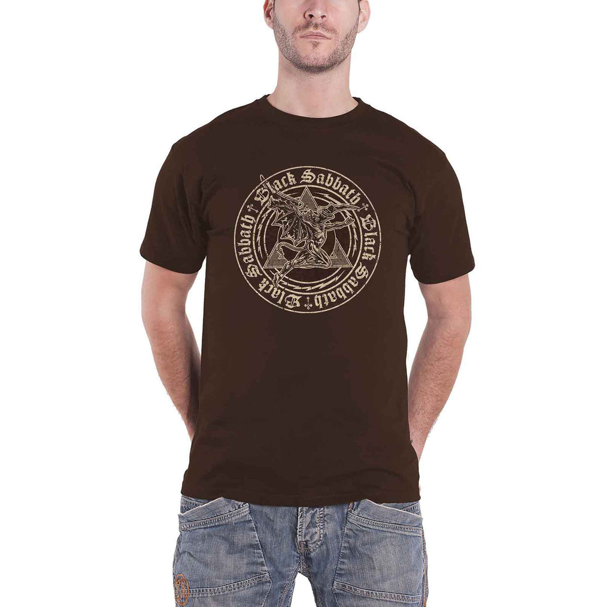 BLACK SABBATH - HENRY PYRAMID EMBLEM - T-Shirt Brown
