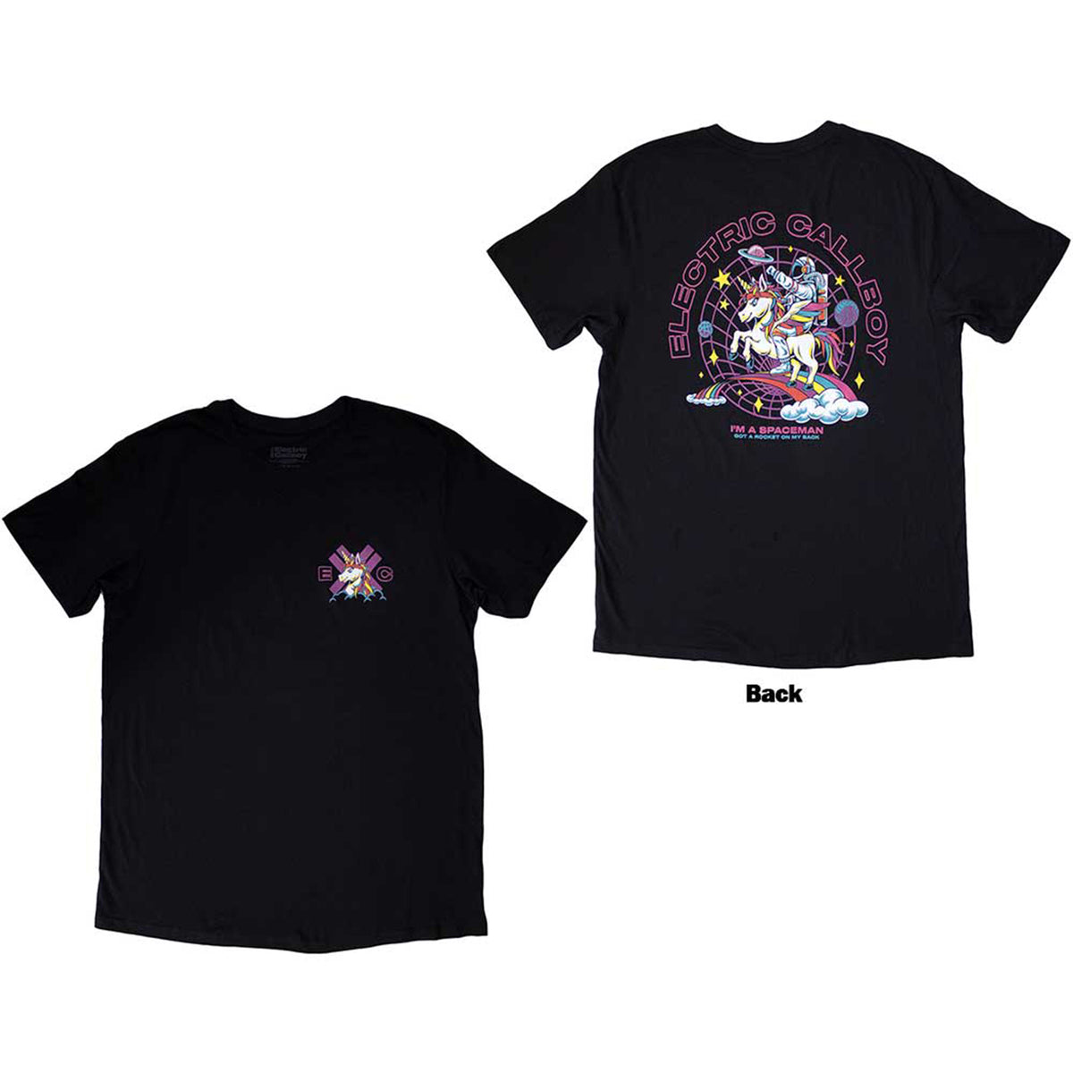 ELECTRIC CALLBOY - SPACEMAN UNICORN - T-Shirt Black (Back Print)
