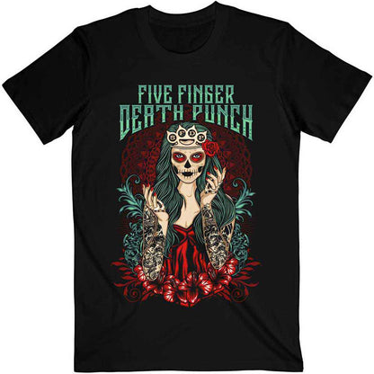 FIVE FINGER DEATH PUNCH - LADY MUERTA - T-Shirt Black