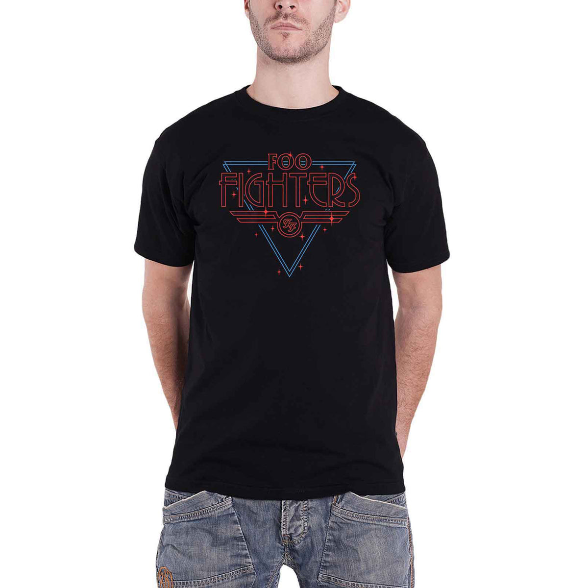 FOO FIGHTERS - BLACK DISCO OUTLINE - T-Shirt Black