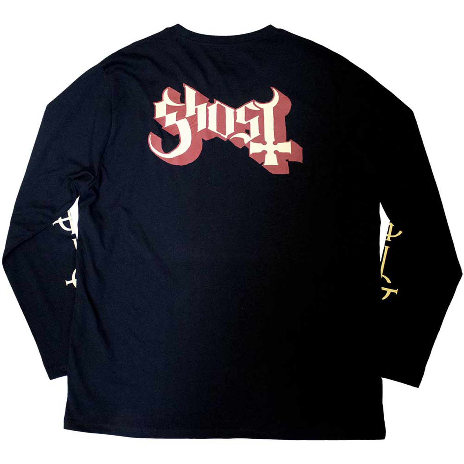GHOST - PAPA & RADIENT GHOULS - Long Sleeve T-Shirt Black (Back & Sleeve Print)