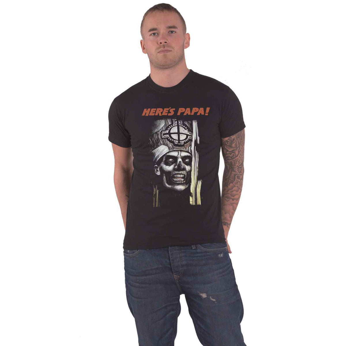GHOST - HERE'S PAPA - T-Shirt Black (Back Print)