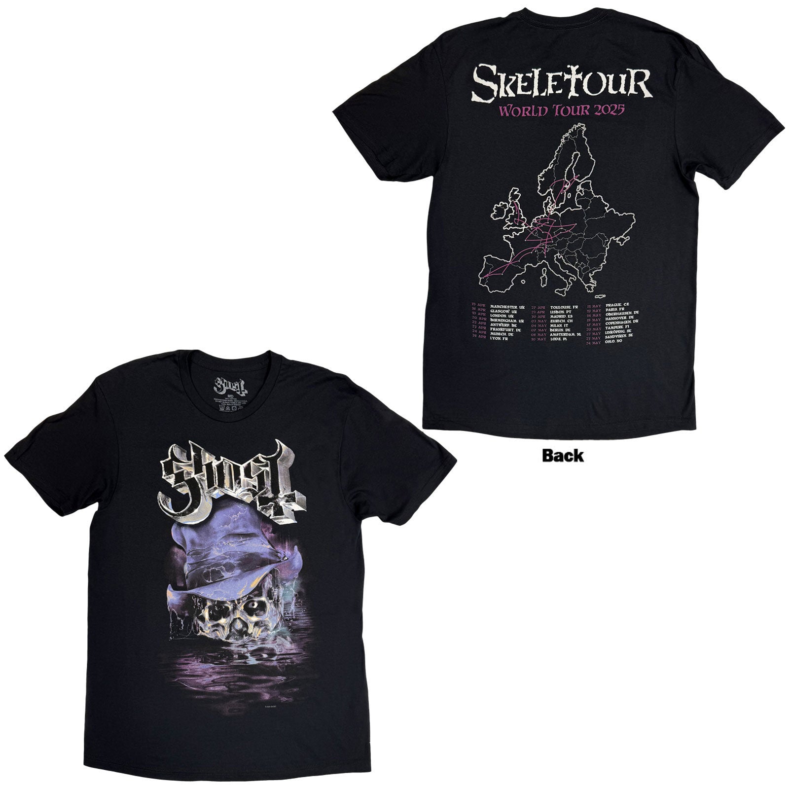 GHOST - SKELETOUR ADMAT '25 TOUR DATES - T-Shirt Black (Back Print)
