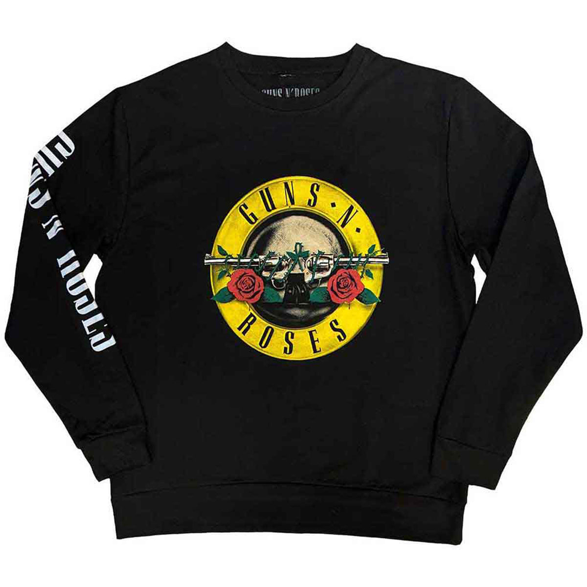 GUNS N ROSES - CLASSIC LOGO - Sweatshirt Black (Sleeve Print)