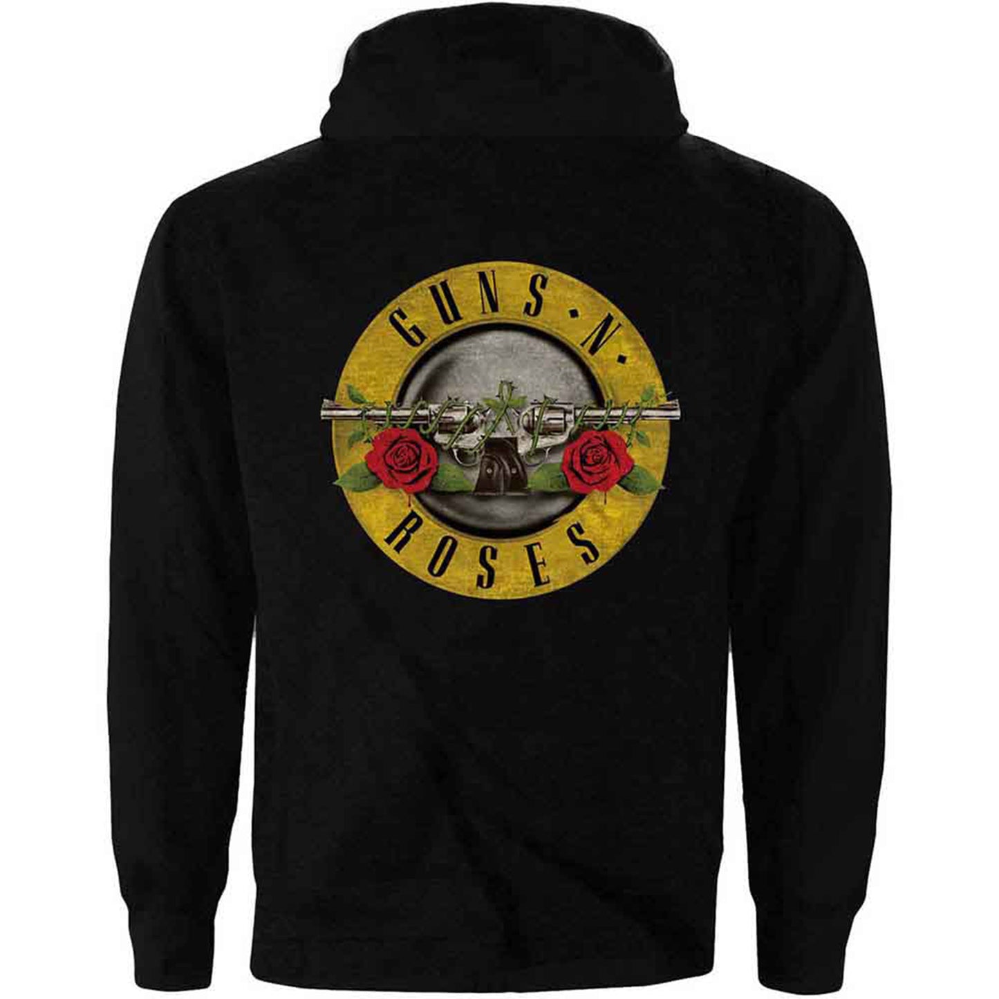 GUNS N ROSES - CLASSIC LOGO - Zipped Hoodie Black (Back Print)