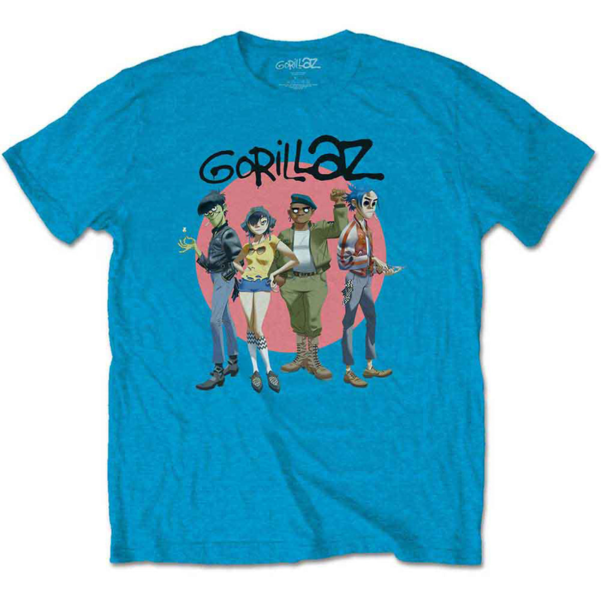 GORILLAZ - GROUP CIRCLE RISE - T-Shirt Blue
